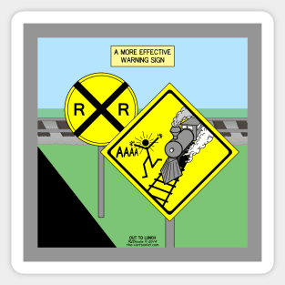 More Effective Rail Road Crossing Warning Sign Sticker